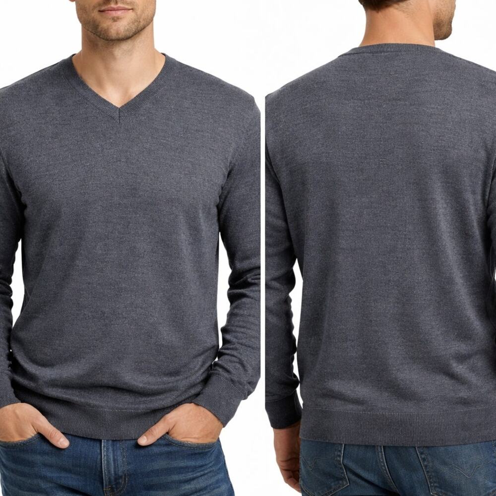 Vintage Henry Grethel Sweater Made in Italy Merino Wool Silk Acrylic  V-Neck M